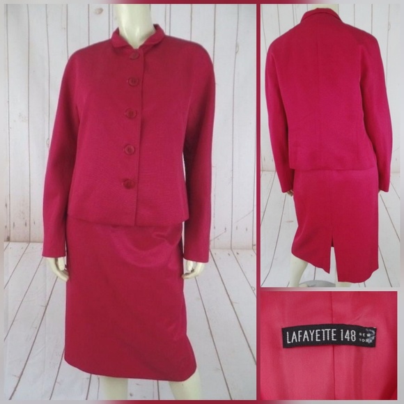Lafayette 148 NY Skirt Blazer Suit 8 CottonViscose - Picture 2 of 4